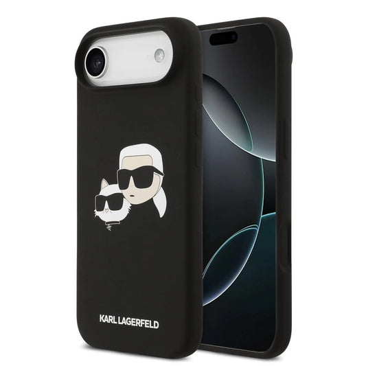 Karl Lagerfeld Liquid Silicone Double Heads MagSafe tok iPhone 17 Air készülékhez fekete