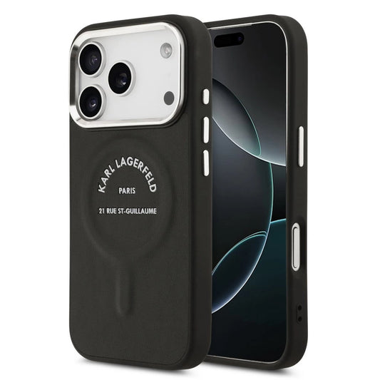 Karl Lagerfeld PU RSG Logo MagSafe tok iPhone 17 Pro készülékhez fekete