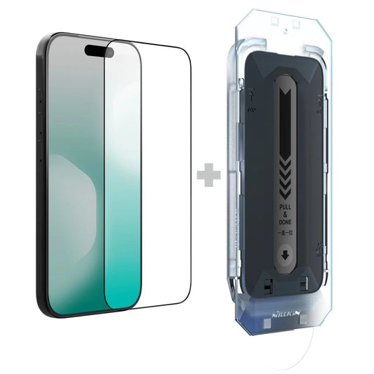 Nillkin edzett üveg 2.5D CP+ PRO Apple iPhone 17 készülékhez fekete (alkalmazóval)