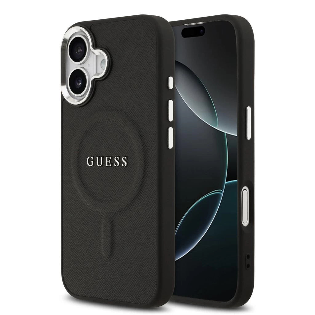 Guess PU Saffiano MagSafe tok iPhone 17 készülékhez fekete