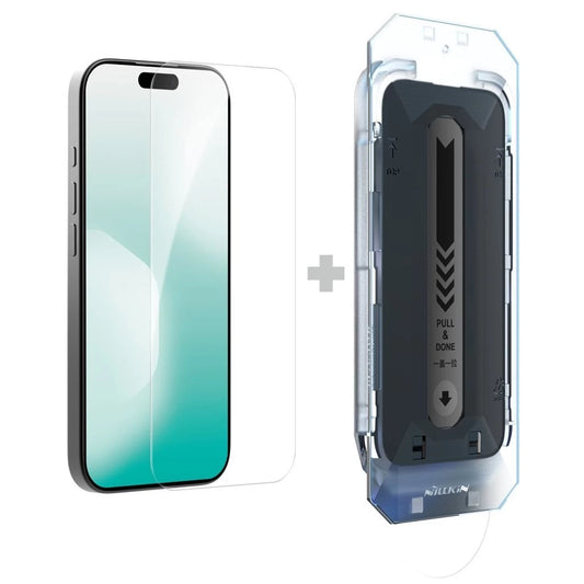 Nillkin Edzett üveg kijelzővédő 0.2mm H+ PRO 2.5D antireflektív Apple iPhone 17 készülékhez (applikátorral)