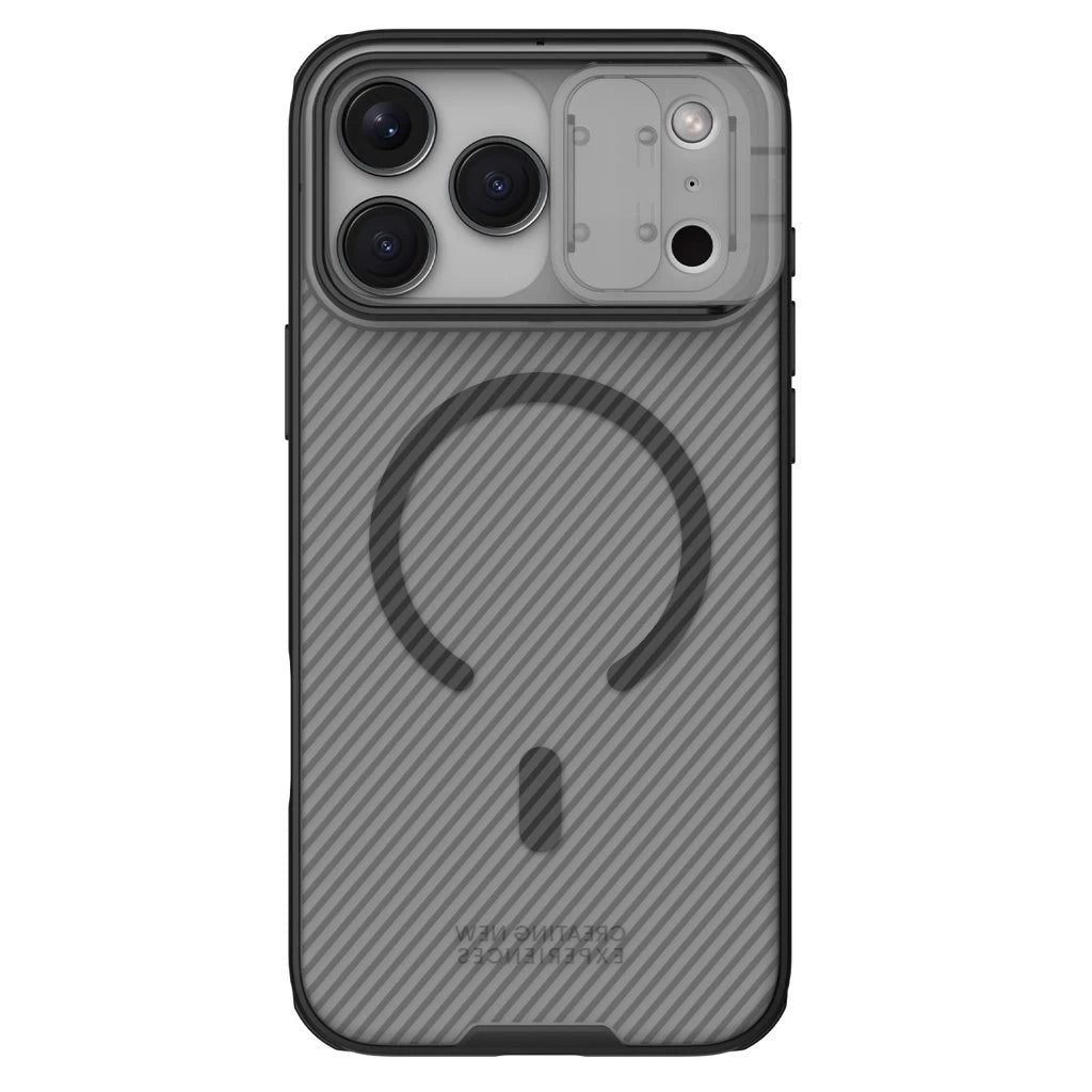 Nillkin CamShield PRO mágneses merev tok Apple iPhone 17 Pro Max készülékhez átlátszó fekete