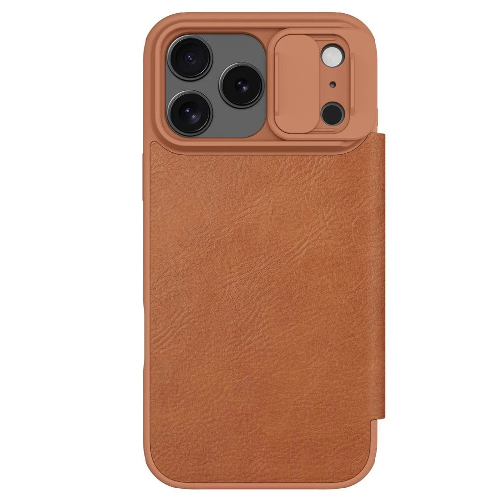 Nillkin Qin Book PRO tok Apple iPhone 17 Pro Max készülékhez barna