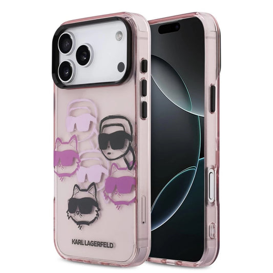 Karl Lagerfeld IML Multi K&CH Heads tok iPhone 17 Pro Max készülékhez rózsaszín