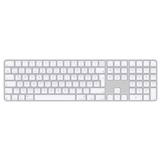 Apple Magic Keyboard Touch ID-val és számbillentyűzettel Apple chipes Mac-modellekhez (USB-C) – magyar, fehér billentyűk (MXK73MG/A)
