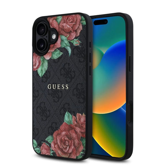 Guess tok fekete/virágmintás GUHMP16SP4ROPEMCK Apple iPhone 16 készülékhez – a Guess kínálatából | Domshop