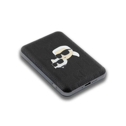 Karl Lagerfeld Embossed K&CH Heads MagSafe powerbank 5000mAh fekete