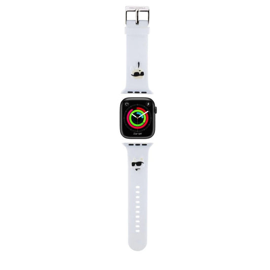 Karl Lagerfeld óraszíj fehér KLAWLSLKCNH Apple Watch 42mm (S1-S3) / 44mm / 45mm / 46mm / 49mm készülékhez – Apple Watch Szilikon Szíjak a Karl Lagerfeld kínálatából | Domshop
