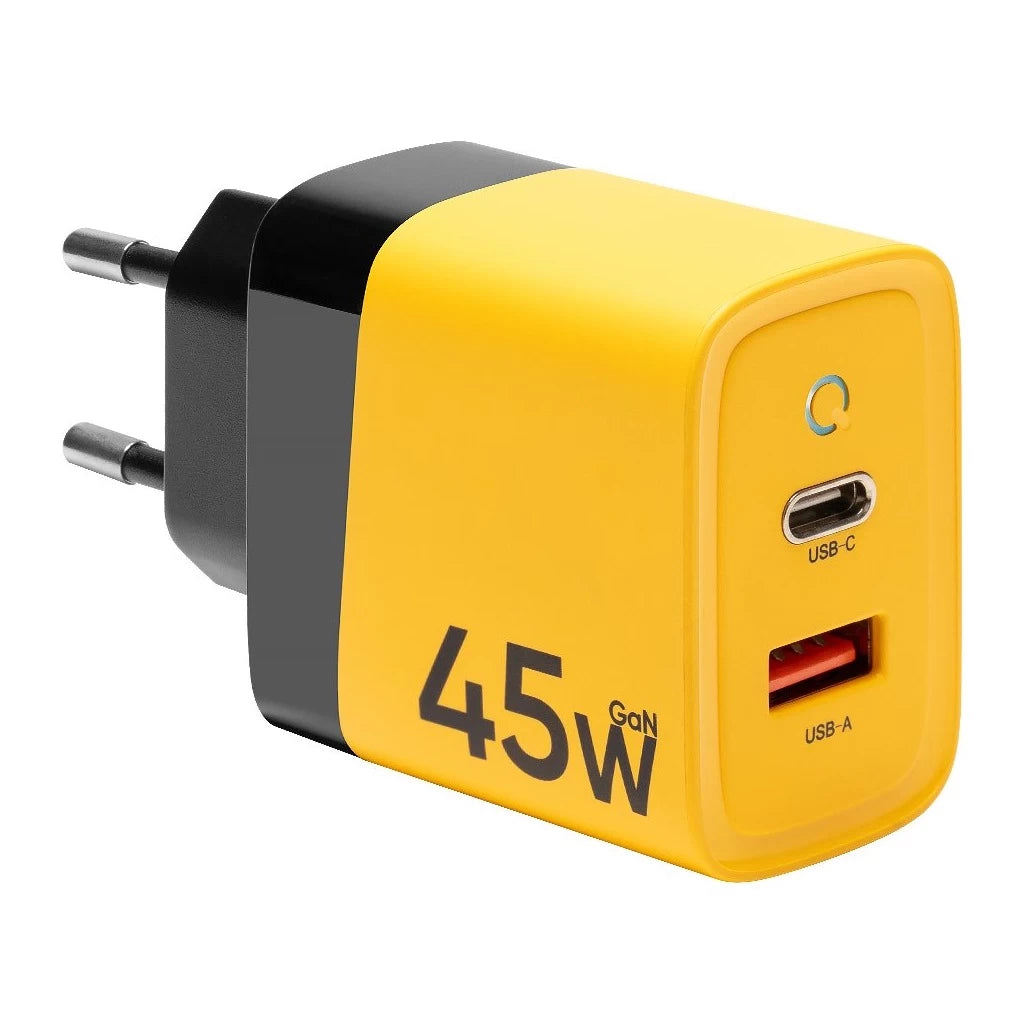 Tactical Microgrid GaN 45W Töltő, USB-A + Type-C, Sárga – Adapter a Tactical kínálatából | Domshop