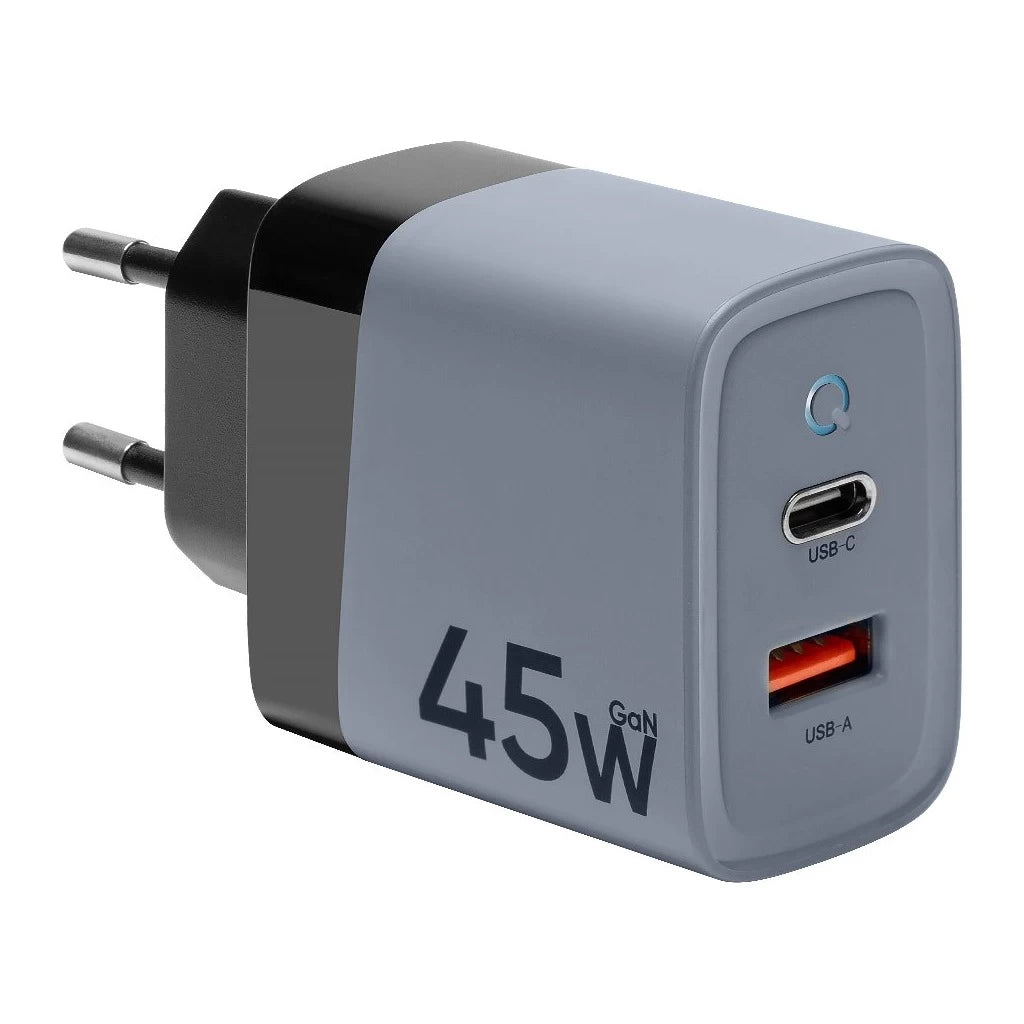 Tactical Microgrid GaN 45W Töltő, USB-A + Type-C, Szürke – Adapter a Tactical kínálatából | Domshop