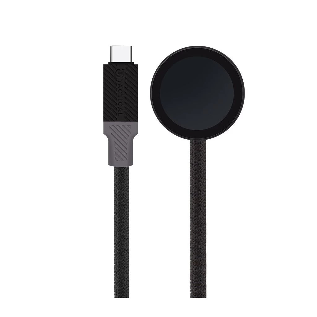 Tactical Recce 3:20 fekete/szürke USB-C töltőkábel Apple Watch 1 / 2 / 3 / 4 / 5 / 6 / SE / 7 készülékekhez – Apple Watch Töltő a Tactical kínálatából | Domshop