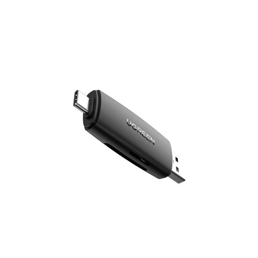 UGREEN CM304 2az1-ben USB-A és USB-C csatlakozós kártyaolvasó fekete (80191)