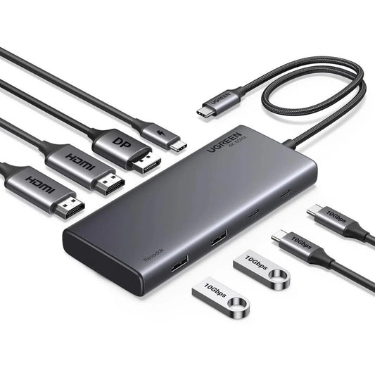 UGREEN Dokkoló állomás  8 az 1-ben USB 3.2 HUB100W, PD szürke (35625)