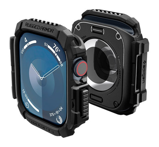 Spigen Rugged Armor Apple Watch 10 (46mm) tok, Matte Black, fekete – Apple Watch Tokok a Spigen kínálatából | Domshop