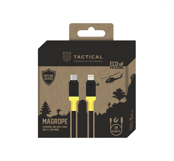 Tactical MagRope USB-C-Lightning adatkábel szövet bevonattal, 1m, fekete/sárga – Lightning kábel a Tactical kínálatából | Domshop