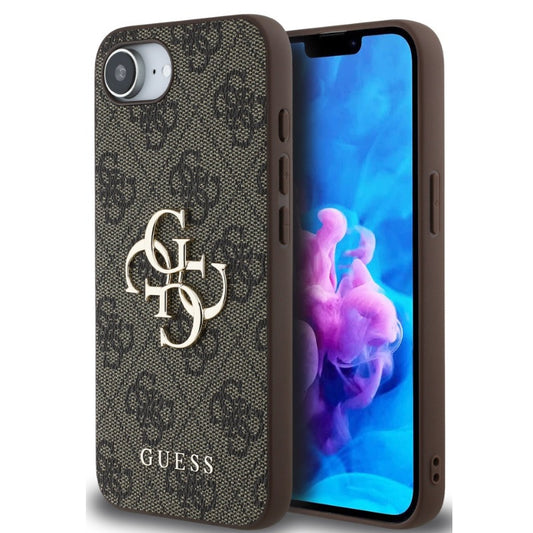Guess PU 4G Metal Logo Apple iPhone 16e hátlap tok, barna – iPhone 16e tok a Guess kínálatából | Domshop