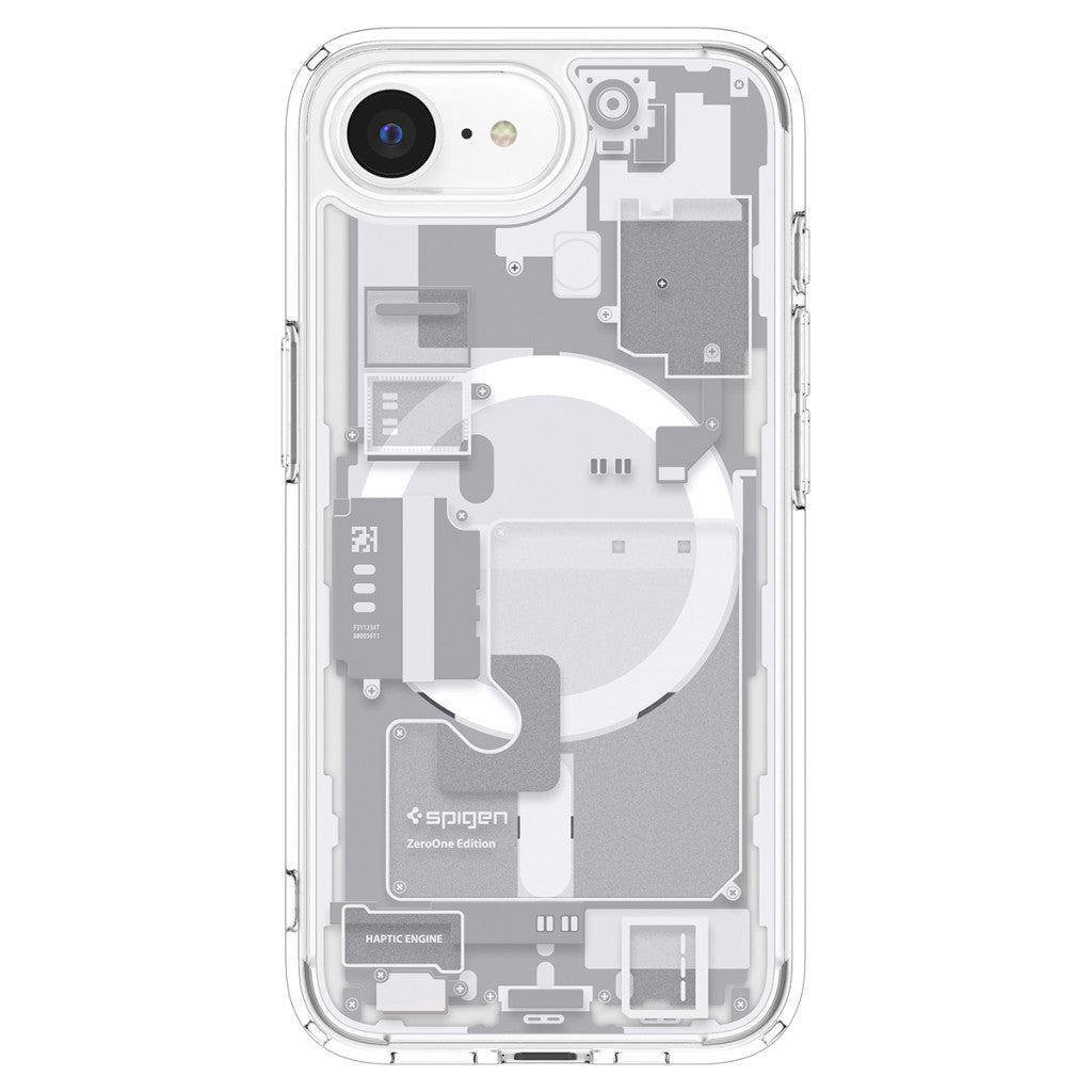 Spigen Ultra Hybrid MagFit Apple iPhone 16e MagSafe tok, Zero One, fehér – iPhone 16e tok a Spigen kínálatából | Domshop