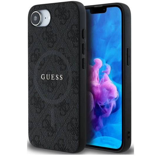 Guess PU Leather 4G Colored Ring Apple iPhone 16e MagSafe tok, fekete – iPhone 16e tok a Guess kínálatából | Domshop