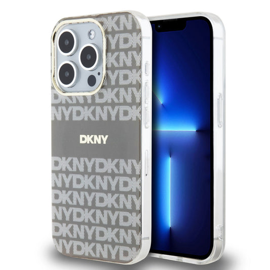 DKNY PU Leather Repeat Pattern Tonal Stripe iPhone 13 Pro tok, bézs – iPhone 13 Pro tok a DKNY kínálatából | Domshop