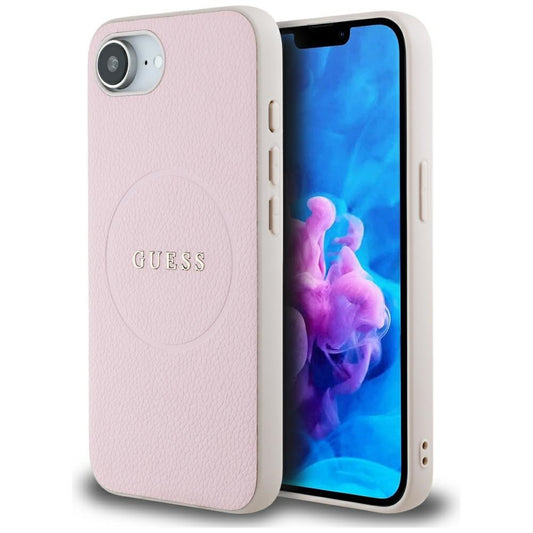 Guess Grained Ring Apple iPhone 16e MagSafe tok, rózsaszín – iPhone 16e tok a Guess kínálatából | Domshop
