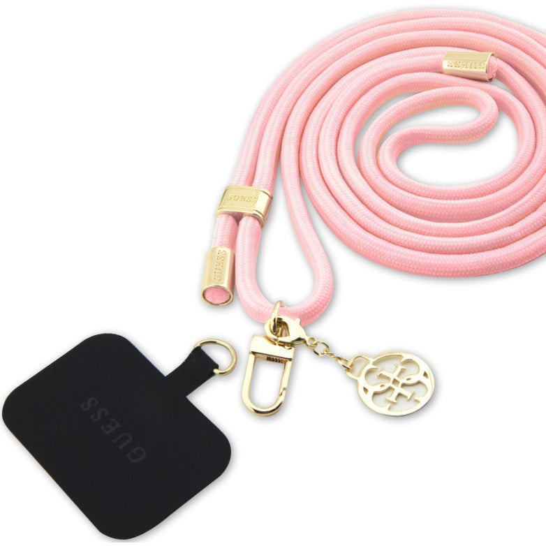 Guess Crossbody Strap Cord 4G Charm univerzális pánt, Arany/Rózsaszín