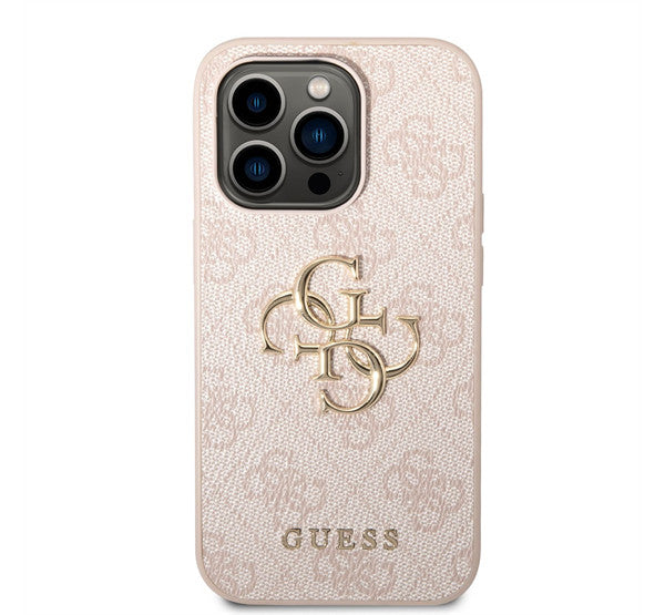 Guess PU 4G Metal Logo Apple iPhone 14 hátlap tok, rózsaszín – iPhone 13/14 tok a Guess kínálatából | Domshop
