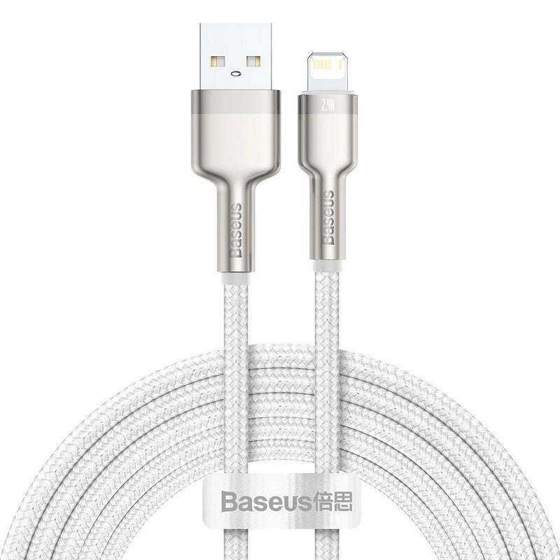 Baseus Cafule USB-Lightning kábel, 2,4A, 2m, fehér – Lightning kábel a Baseus kínálatából | Domshop