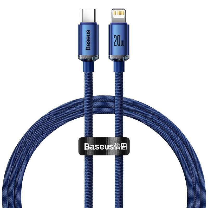 Baseus Crystal Shine USB-C-Lightning kábel, 20W, 1.2m, kék – Lightning kábel a Baseus kínálatából | Domshop