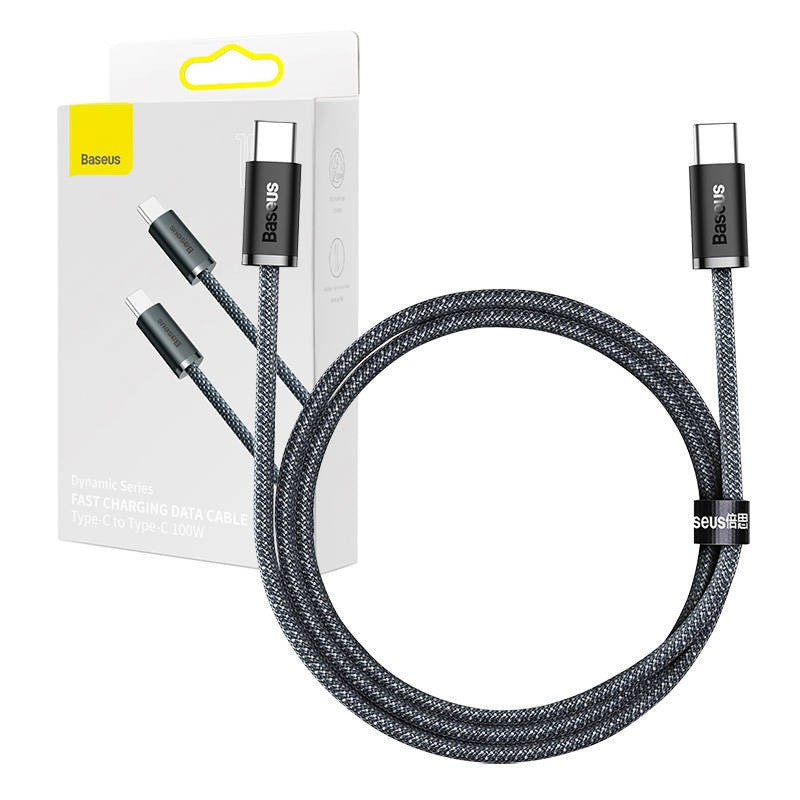 Baseus Dynamic Series USB-C-USB-C kábel, 100W, 1m, szürke – USB-C kábel a Baseus kínálatából | Domshop