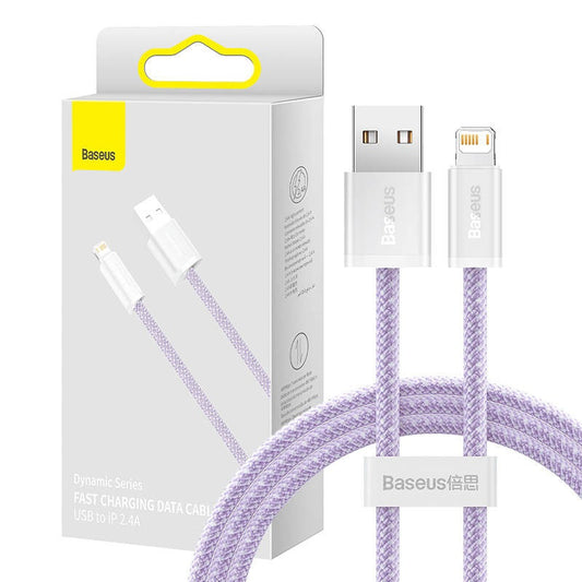 Baseus Dynamic USB-Lightning kábel, 2,4A, 1m, lila – Lightning kábel a Baseus kínálatából | Domshop