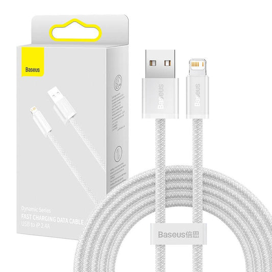Baseus Dynamic USB-Lightning kábel, 2,4A, 2m, fehér – Lightning kábel a Baseus kínálatából | Domshop
