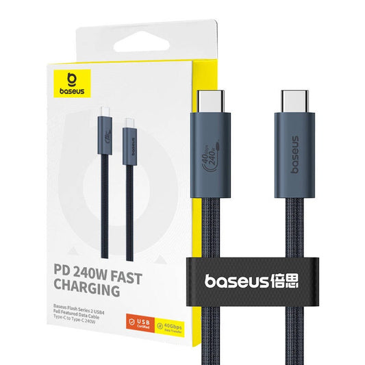 Baseus Flash gyorstöltő kábel USB-C, 240W, 1m, fekete – USB-C kábel a Baseus kínálatából | Domshop