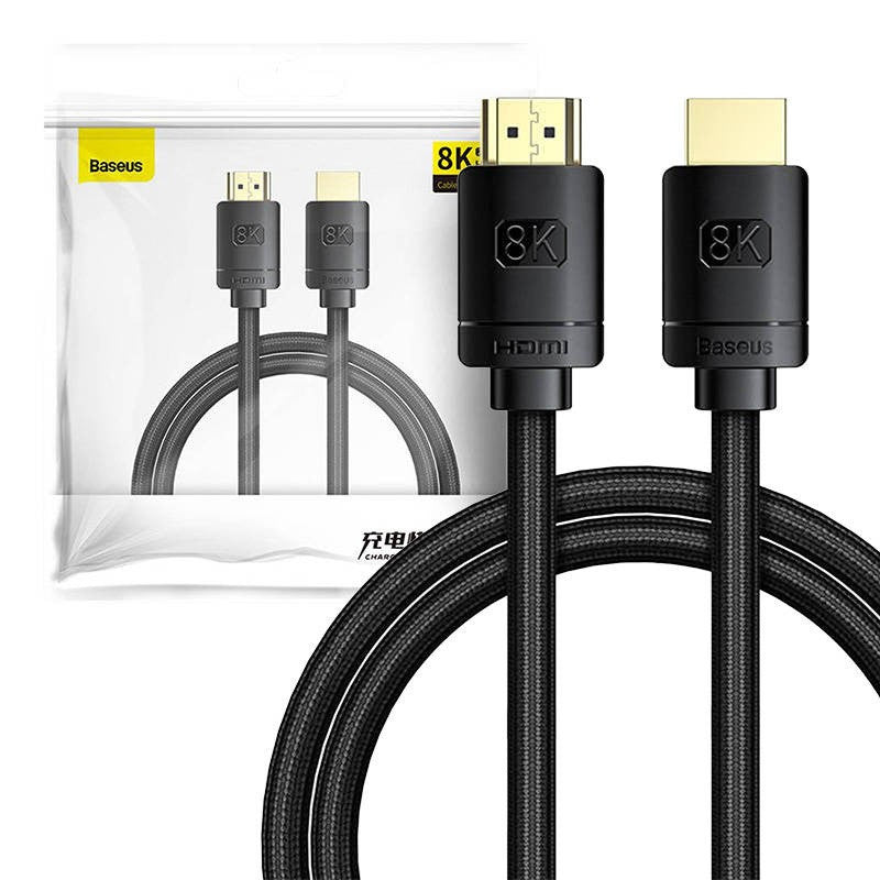 Baseus High Definition Series HDMI 2.1 kábel, 8K 60Hz, 3D, HDR, 48Gbps, 1m, fekete – HDMI kábel a Baseus kínálatából | Domshop
