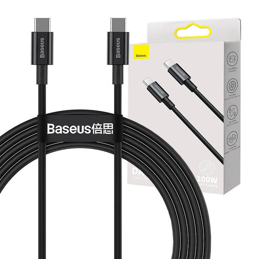 Baseus Superior Series USB-C-USB-C kábel, 100 W, 2 m, fekete – USB-C kábel a Baseus kínálatából | Domshop