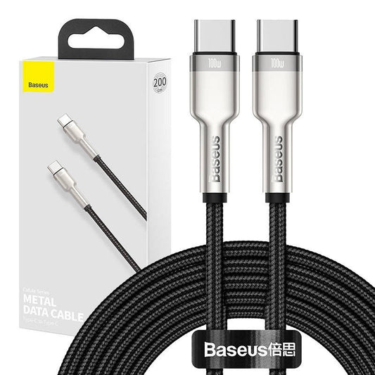 Baseus Cafule USB-C-USB-C kábel, 100 W, 2 m, fekete – USB-C kábel a Baseus kínálatából | Domshop