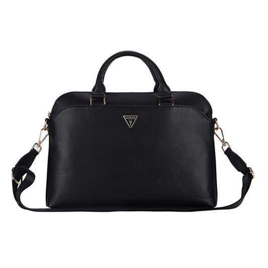 Guess PU Grained Triangle Logo Sleeve 13/14/15" laptop táska, fekete