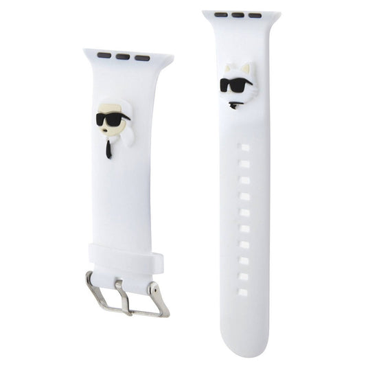 Karl Lagerfeld Karl and Choupette Head NFT Apple Watch 38/40/41mm szíj, fehér – Apple Watch Szilikon Szíjak a Karl Lagerfeld kínálatából | Domshop