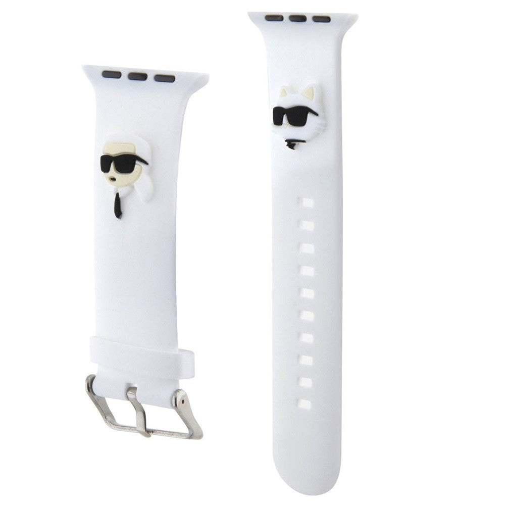 Karl Lagerfeld Karl and Choupette Head NFT Apple Watch 42/44/45/46/49 szíj, fehér – Apple Watch Szilikon Szíjak a Karl Lagerfeld kínálatából | Domshop