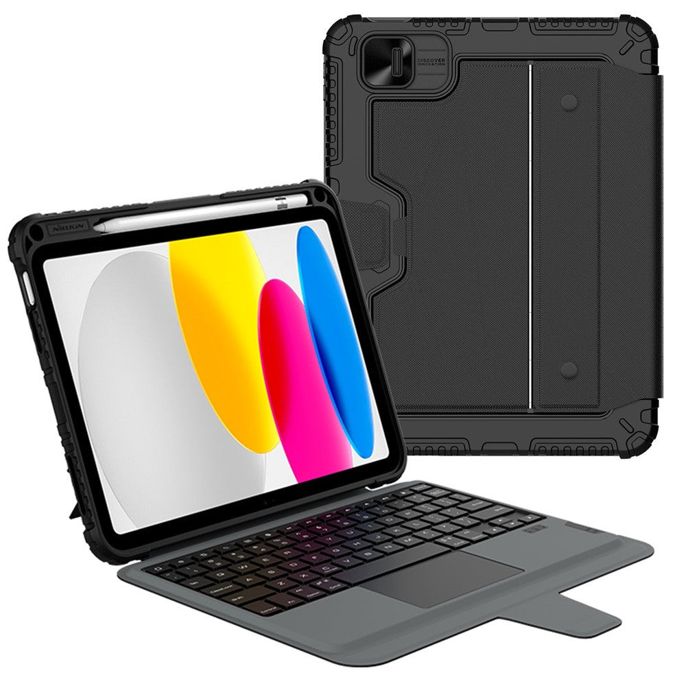 Nillkin Bumper Combo iPad 10.9 2022 / iPad 11 2025 kihajtható tok billentyűzettel, fekete