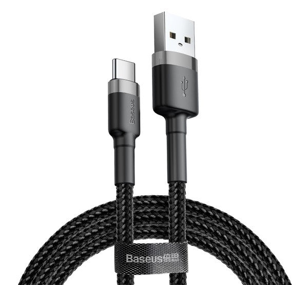 Baseus Cafule USB / USB-C töltő- és adatkábel, 2m, szürke/fekete – a Baseus kínálatából | Domshop