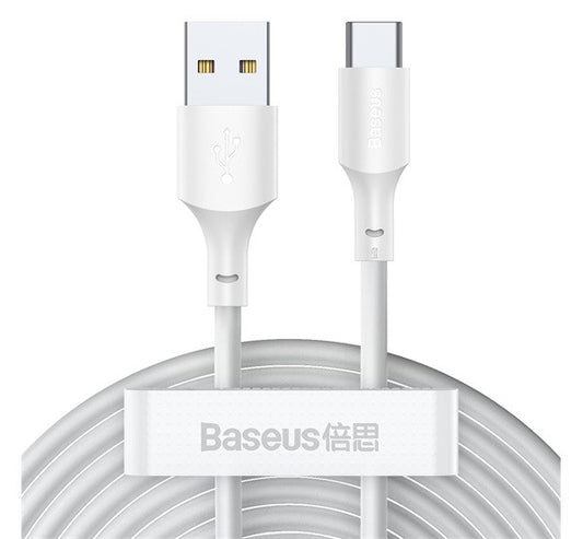 Baseus Simple Wisdom USB / USB-C töltő- és adatkábel, 1,5m, fehér (2db) – a Baseus kínálatából | Domshop