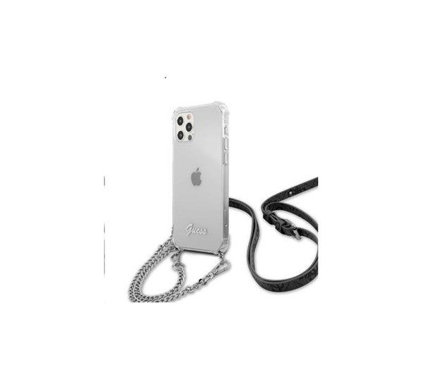 Guess PC Silver 4G Chain and Script Apple iPhone 12/12 Pro hátlap tok, átlátszó – iPhone 12/12 Pro tok a Guess kínálatából | Domshop
