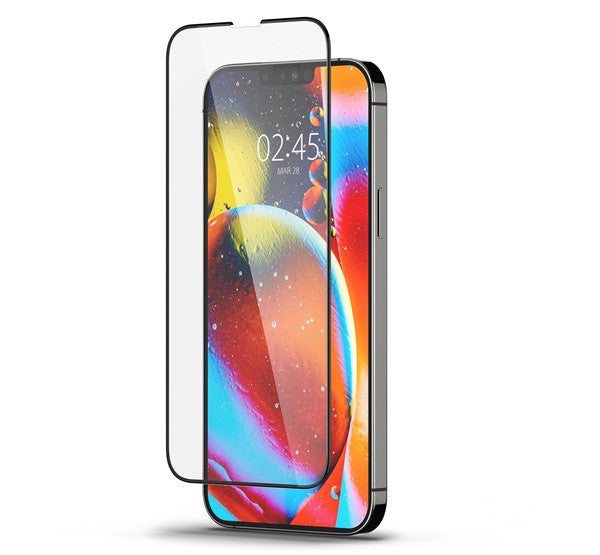 Spigen Glass FC Apple iPhone 16e / 13 / 14 / 13 Pro Tempered kijelzővédő fólia, fekete
