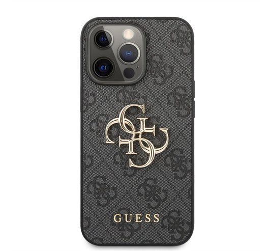 Guess PU 4G Metal Logo Apple iPhone 13 Pro Max hátlap tok, szürke – a Guess kínálatából | Domshop
