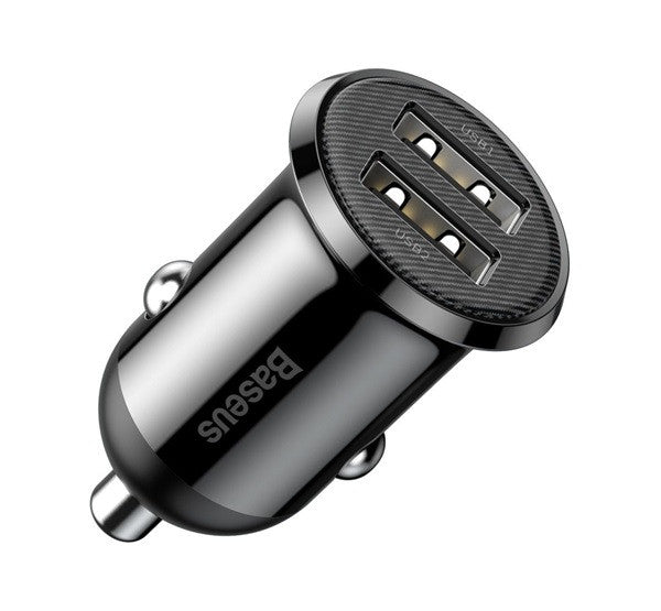 Baseus Grain Pro hálózati gyorstöltő adapter 2xUSB, 24W, fekete – Adapter a Baseus kínálatából | Domshop