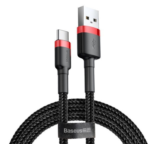 Baseus Cafule USB / USB-C gyorstöltő töltő- és adatkábel, 1m, piros-fekete – USB-C kábel a Baseus kínálatából | Domshop