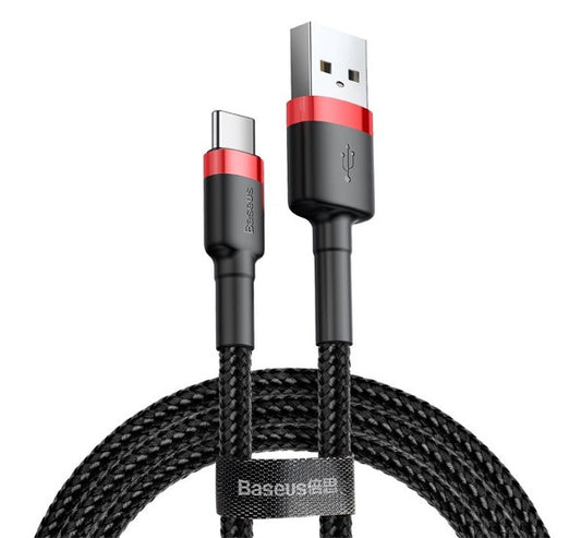 Baseus Cafule USB / USB-C gyorstöltő töltő- és adatkábel, 1m, piros-fekete – USB-C kábel a Baseus kínálatából | Domshop