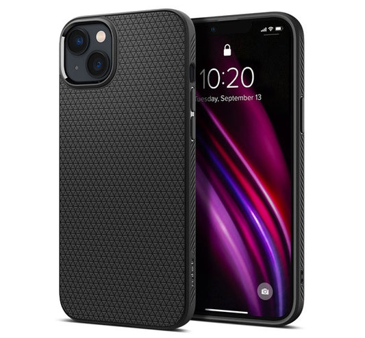 Spigen Liquid Air Apple iPhone 14 tok, Matte Black, fekete – iPhone 13/14 tok a Spigen kínálatából | Domshop