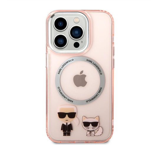 Karl Lagerfeld and Choupette MagSafe hátlap tok Apple iPhone 14 Pro, rózsaszín – a Karl Lagerfeld kínálatából | Domshop