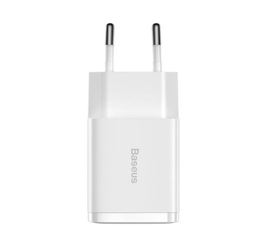 Baseus hálózati gyorstöltő 2xUSB, 10.5W, fehér – a Baseus kínálatából | Domshop